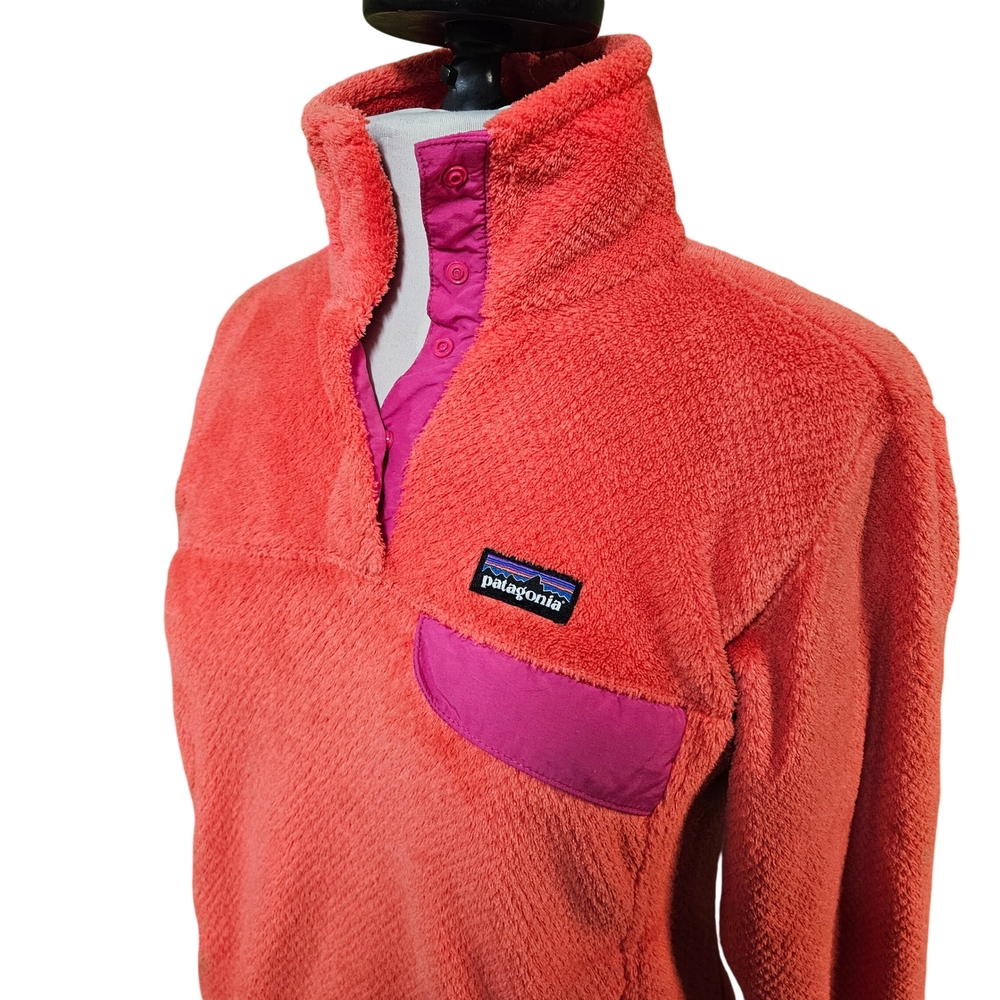 Patagonia Re-Tool Snap-T Fleece Pullover Womens Size S‎ Coral/Pink